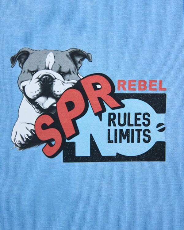 Παιδικό σετ γαλάζιο-ανθρακί με σορτς Rules limits - Image 4