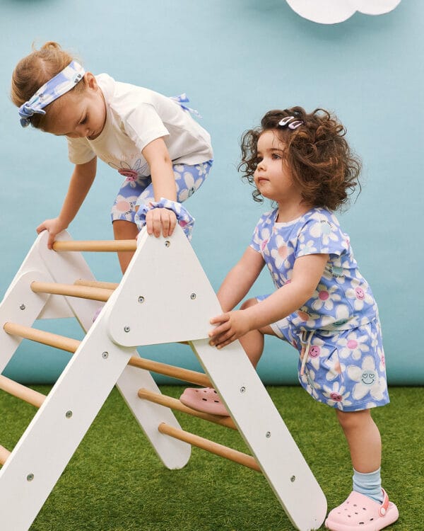 Παιδικό σετ σιέλ froral με σορτς και κορδέλα μαλλιών (με φωτάκι Led) - Image 4