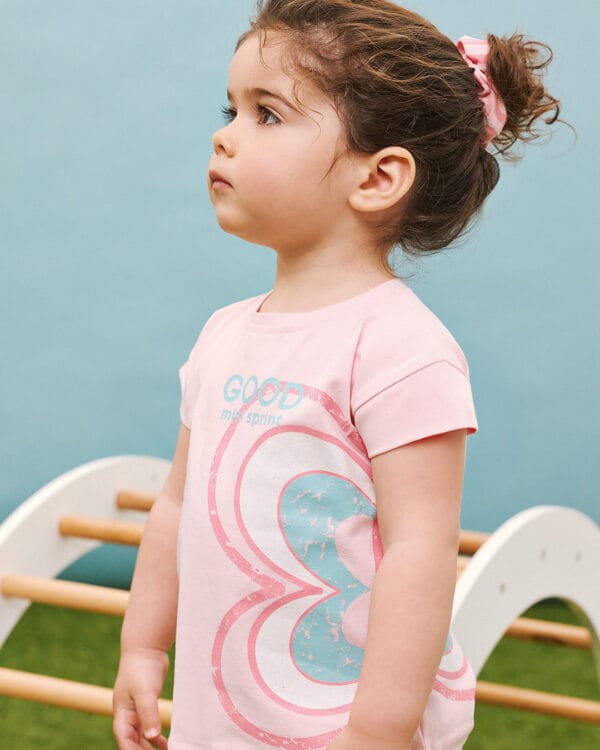 Παιδικό σετ ροζ με κολάν capri Πεταλούδα - Image 3