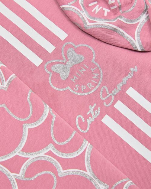 Παιδικό σετ ροζ με κολάν capri και scrunchie Minnie - Image 4
