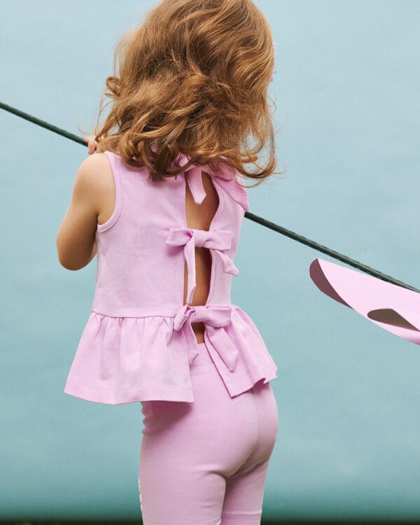 Παιδικό σετ λιλά με κολάν biker Daisy - Image 3