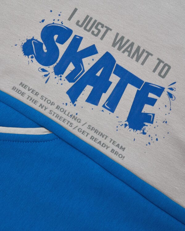 Παιδικό σετ γκρι-μπλε με σορτς Skate - Image 5
