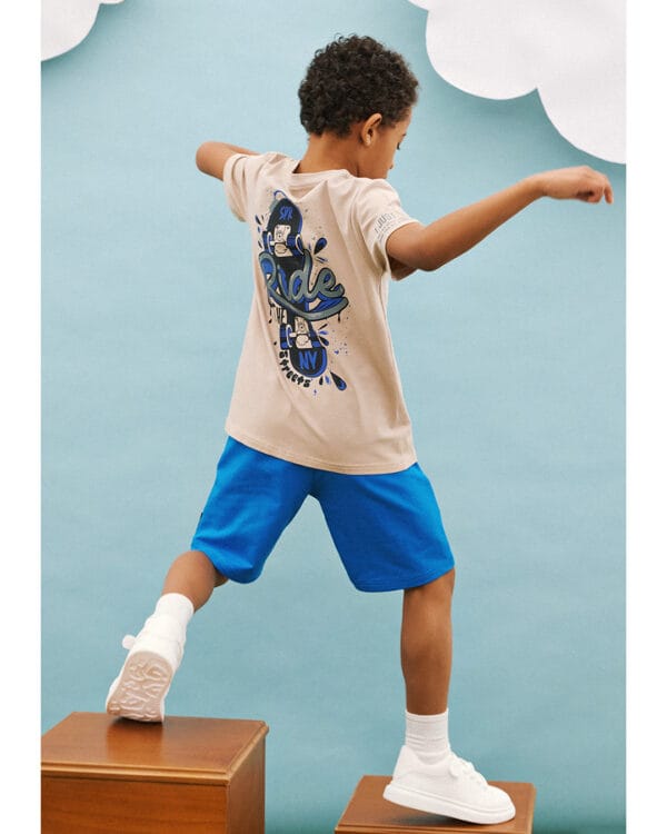 Παιδικό σετ γκρι-μπλε με σορτς Skate - Image 2