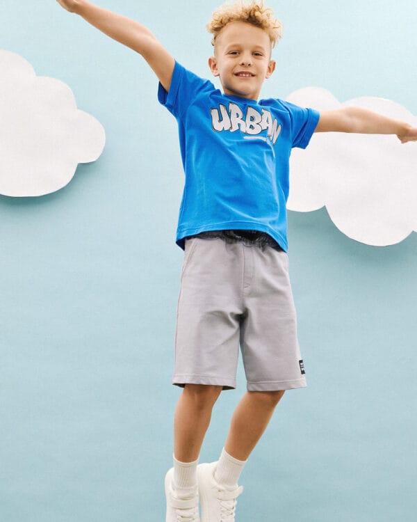 Παιδικό σετ μπλε ρουά-γκρι με σορτς Urban - Image 3