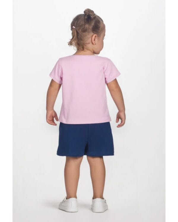 Παιδικό σετ λιλά-μπλε σκούρο με σορτς-φούστα Bubble tea - Image 2