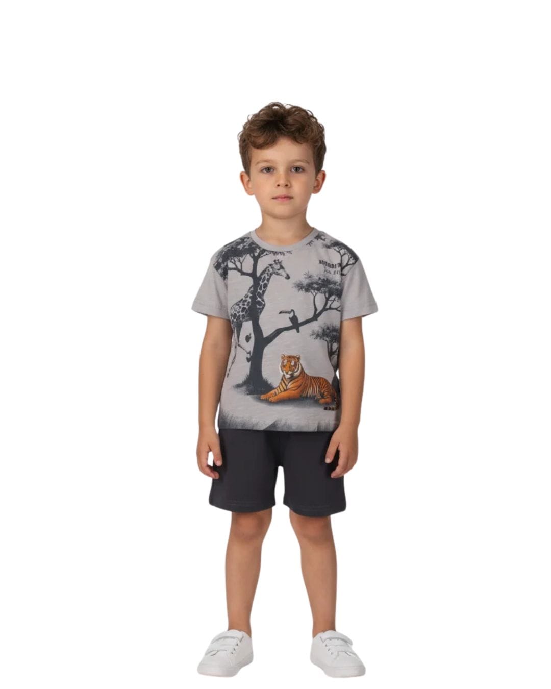 2612133 Παιδικό σετ γκρι-ανθρακί με σορτς Tiger - Image 1
