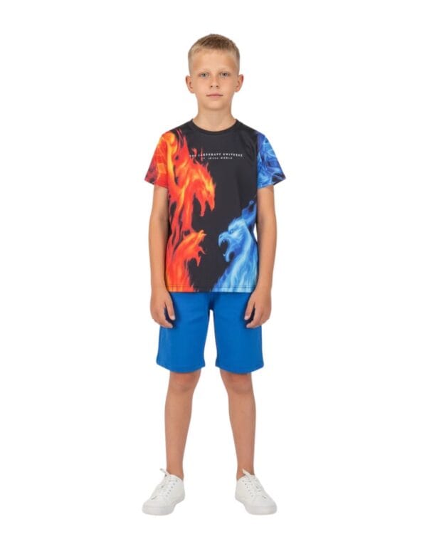 Παιδικό σετ μαύρο-μπλε με σορτς Sporty
