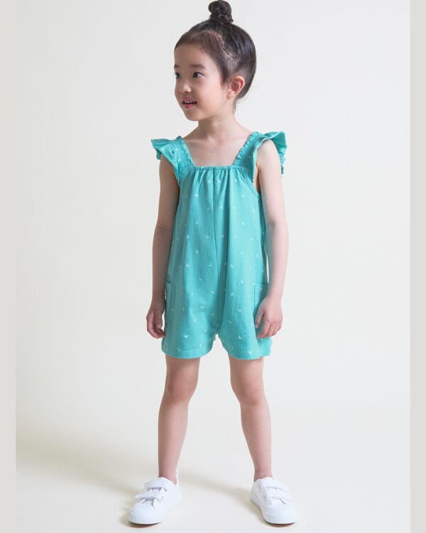 Παιδική ολόσωμη φόρμα βεραμάν με καρδούλες - Image 3