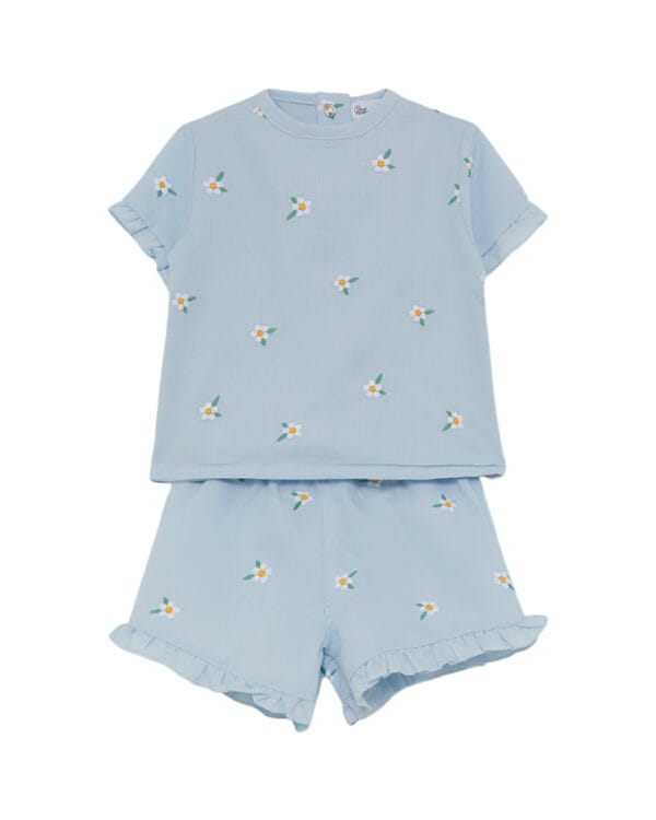 Παιδικό σετ γαλάζιο με μαργαρίτες και σορτς