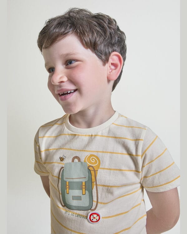 Παιδικό σετ ζαχαρί-φυστικί με σορτς Let's go camping - Image 3