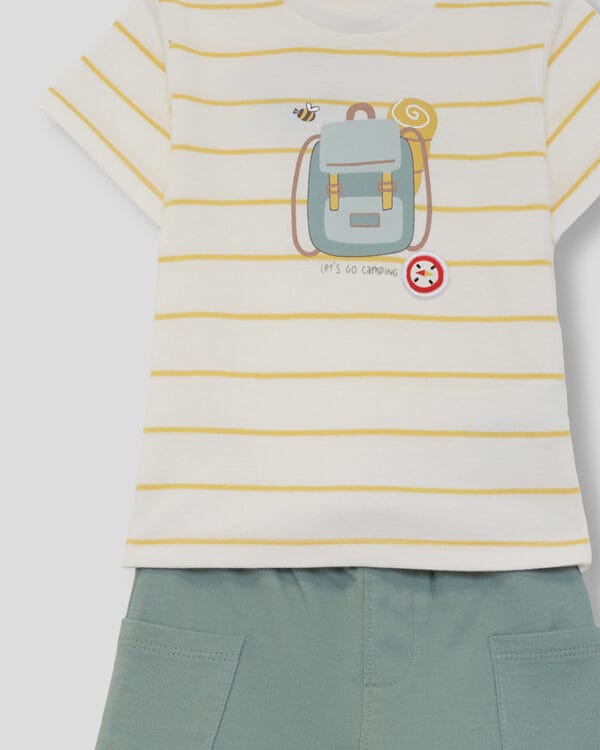 Παιδικό σετ ζαχαρί-φυστικί με σορτς Let's go camping - Image 4