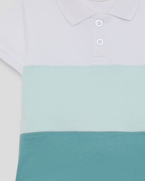 Παιδικό σετ λευκό-βεραμάν με σορτς - Image 3