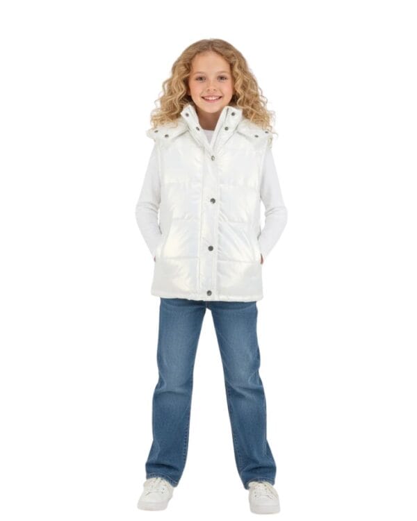 Παιδικό γιλέκο λευκό ιριδίζον