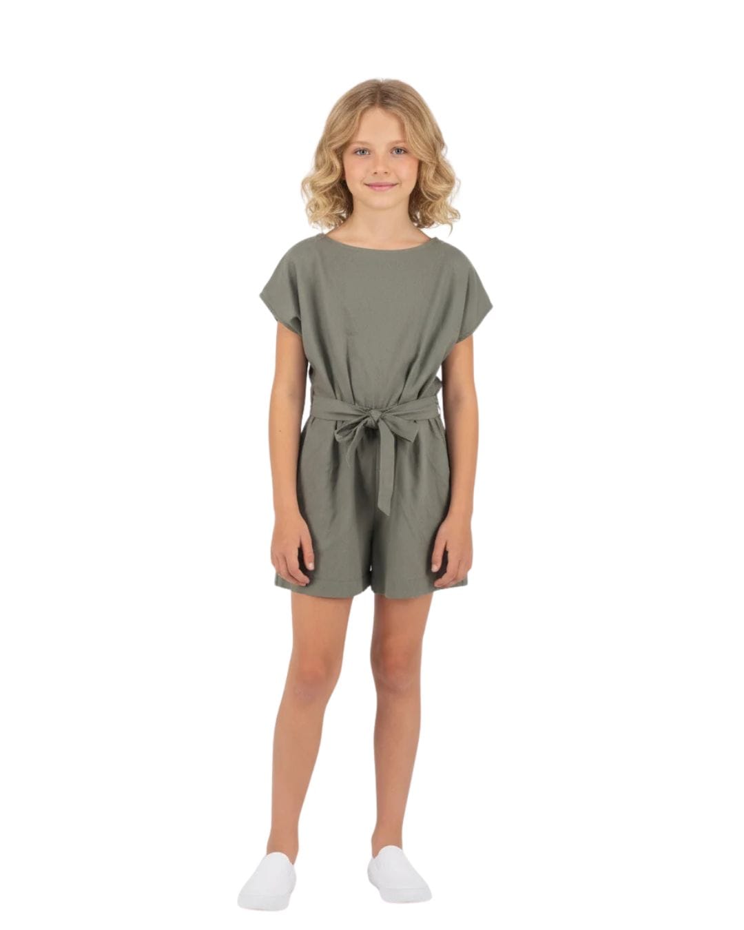 2645730B Παιδική ολόσωμη φόρμα λινή χακί - Image 1