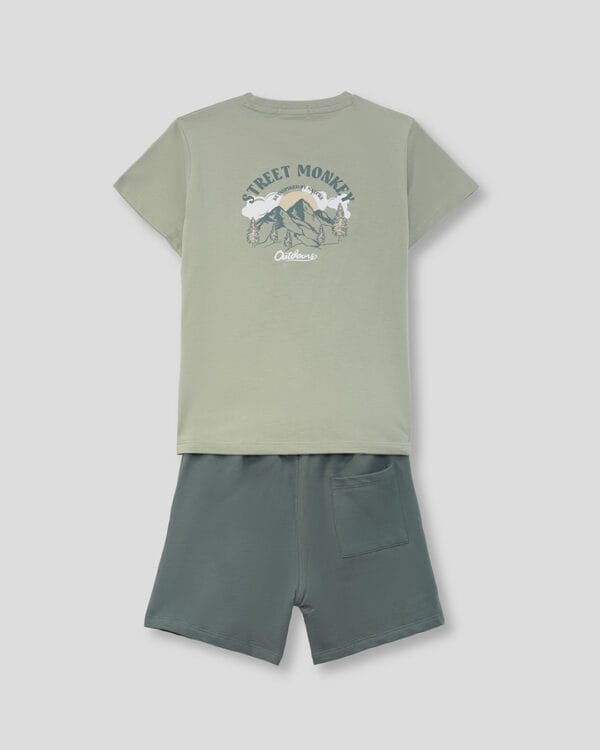 Παιδικό σετ φυστικί-χακί με σορτς - Image 6