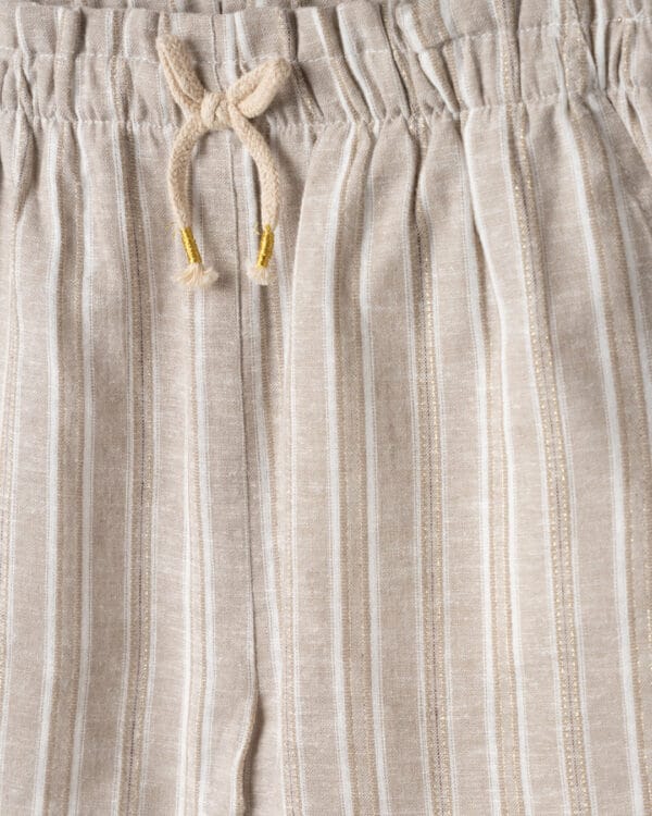 Παιδικό σετ total μπεζ ριγέ με χρυσοκλωστή - Image 3