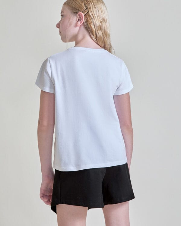 Παιδικό σετ λευκό-μαύρο με σορτς/φούστα - Image 3