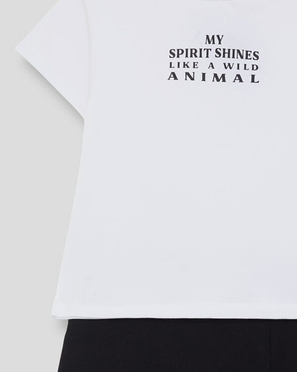 Παιδικό σετ λευκό-μαύρο με σορτς/φούστα - Image 4