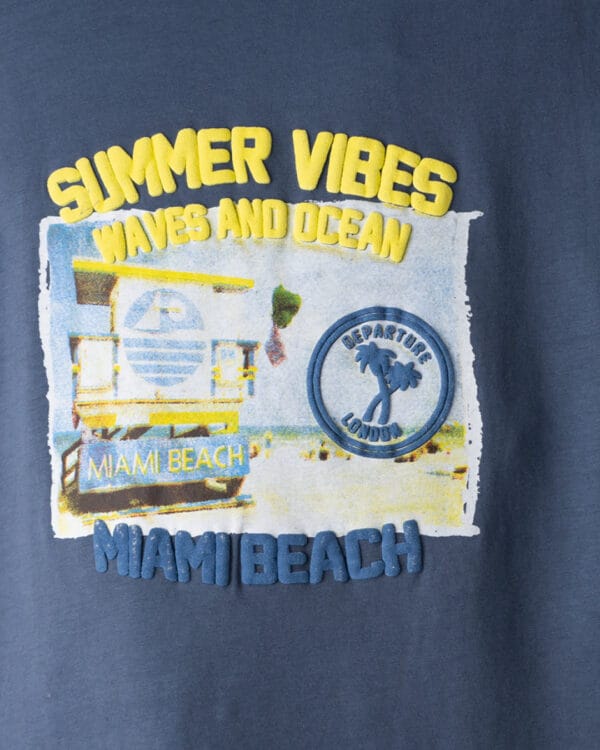 Παιδικό σετ μπλε-σκούρο μπλε με σορτς cargo - Image 3