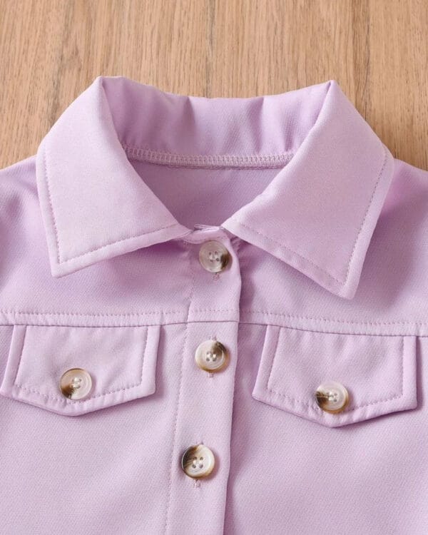 Παιδικό φόρεμα λιλά floral με μπολερό - Image 3