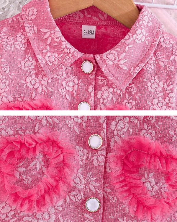 Βρεφικό φόρεμα φούξια με μπολερό - Image 3