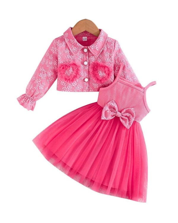 Βρεφικό φόρεμα φούξια με μπολερό