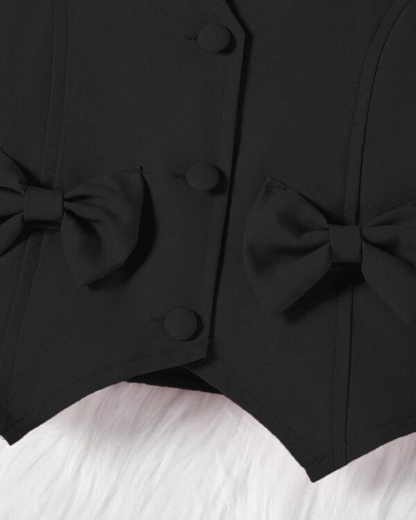 Παιδικό σετ μαύρο με γιλέκο και φούστα - Image 3