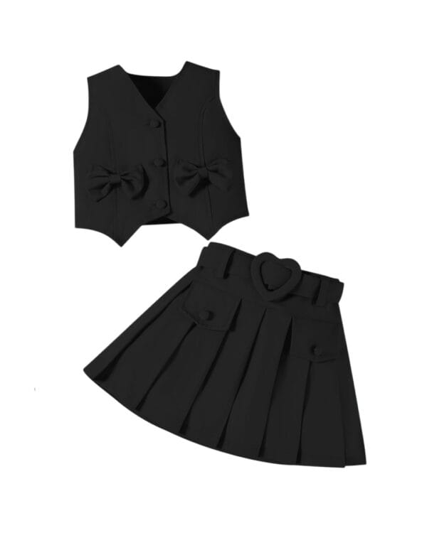 Παιδικό σετ μαύρο με γιλέκο και φούστα