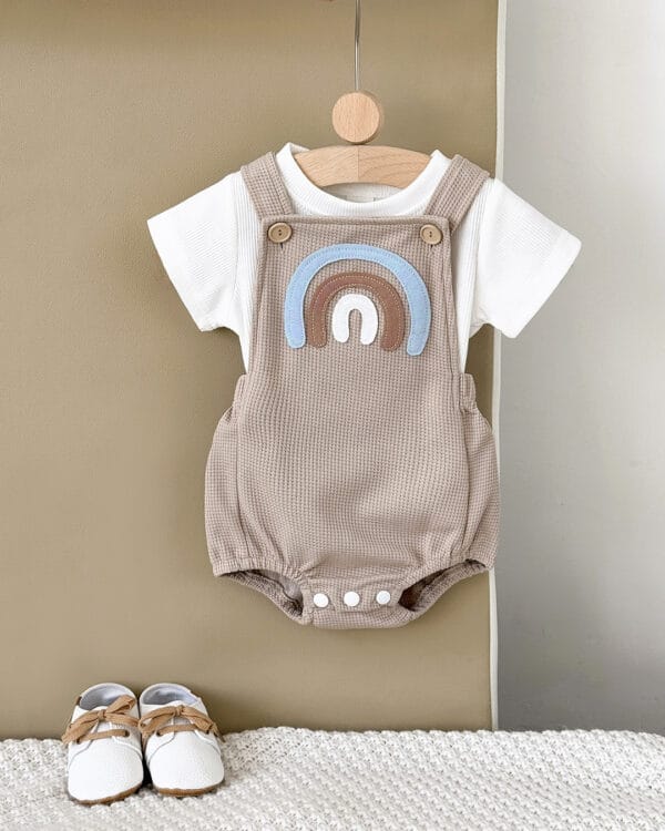 Βρεφικό κορμάκι-σαλοπέτα Ουράνιο Τόξο - Image 2