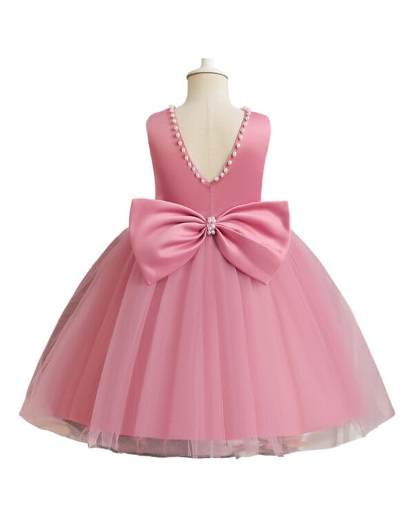 Παιδικό φόρεμα σάπιο μήλο minimal chic με πέρλες - Image 3