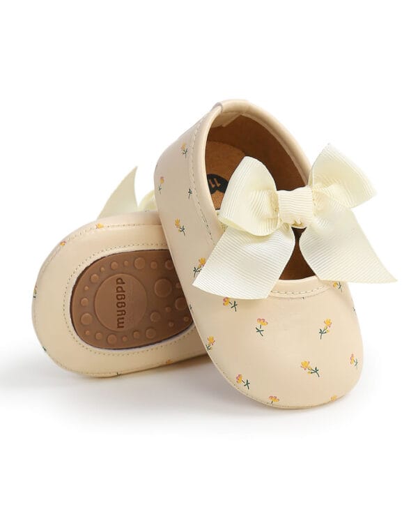 Μπαλαρίνες αγκαλιάς εκρού με λουλουδάκια και φιόγκο - Image 3