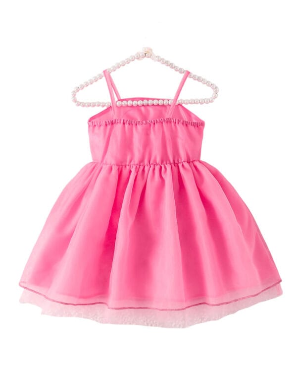 Βρεφικό φόρεμα ροζ της Barbie με λουλούδι - Image 5