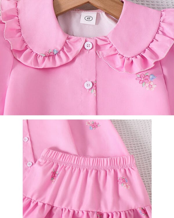 Παιδικό σετ total ροζ με φούστα - Image 3