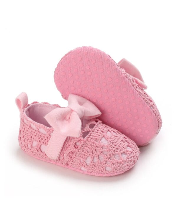 Παπούτσια αγκαλιάς τύπου εσπαντρίγιες ροζ με πλέξη - Image 2