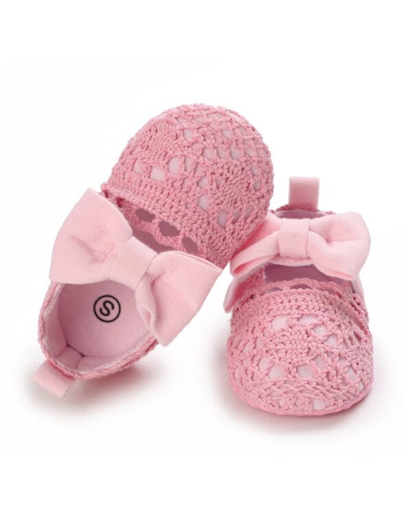 Παπούτσια αγκαλιάς τύπου εσπαντρίγιες ροζ με πλέξη