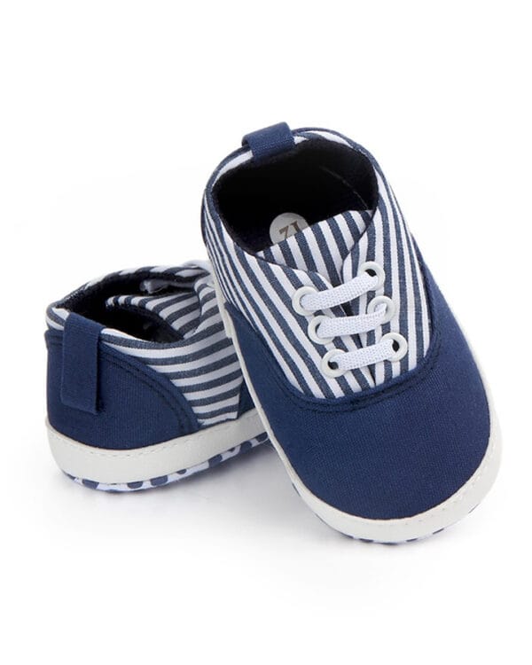 Παπούτσια αγκαλιάς μπλε ριγέ - Image 2