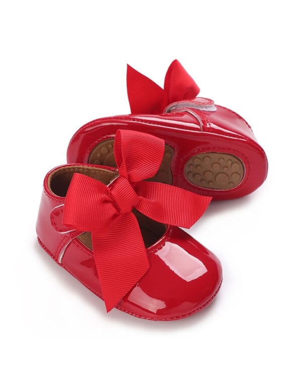 Μπαλαρίνες αγκαλιάς κόκκινες λουστρίνι με φιόγκο - Image 3