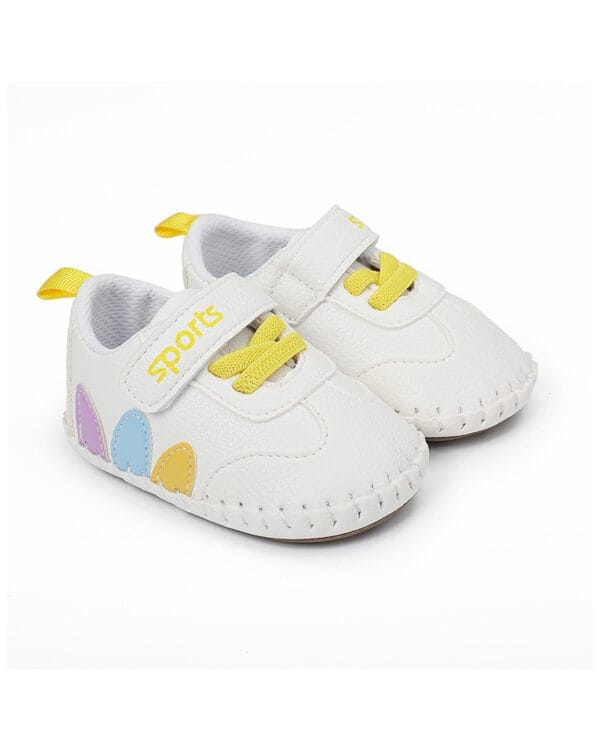 Παπούτσια αγκαλιάς λευκά-κίτρινα sneakers