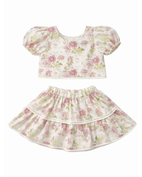 Βρεφικό σετ floral με φούστα