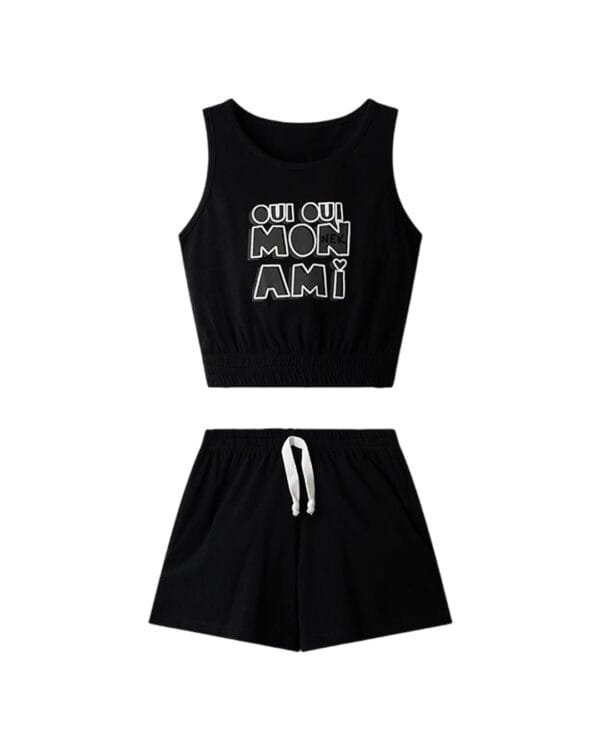 Παιδικό σετ total μαύρο με σορτς