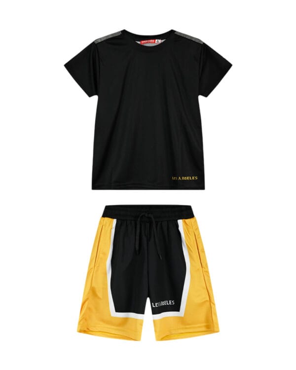 Παιδικό σετ total μαύρο με σορτς (ποδοσφαιρικό)