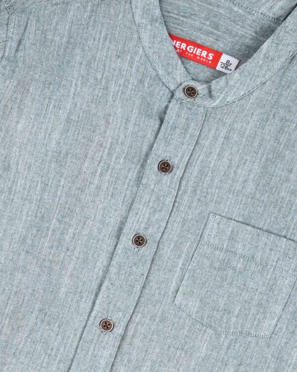 Παιδικό σετ φυστικί-μπεζ με μάο πουκάμισο - Image 3