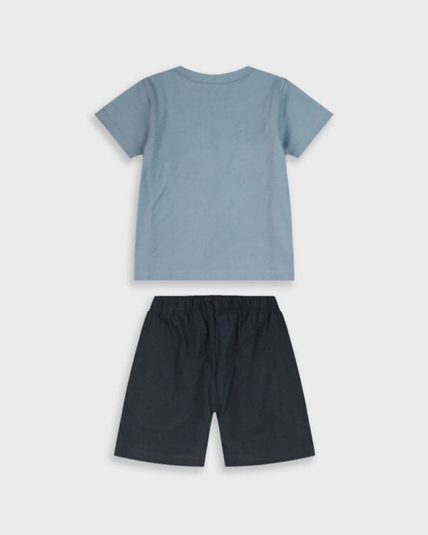 Παιδικό σετ σιελ-μπλε με σορτς Skateboard - Image 3