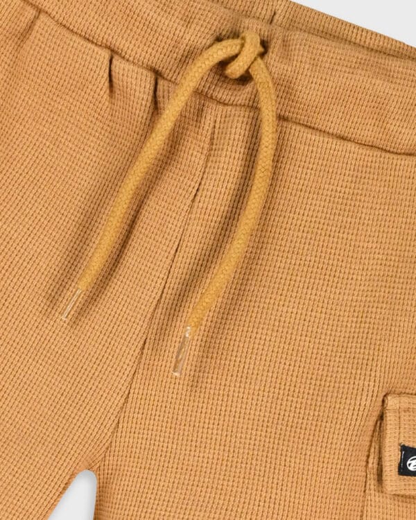 Παιδικό σετ μπλε-καφέ με πικέ cargo σορτς - Image 4