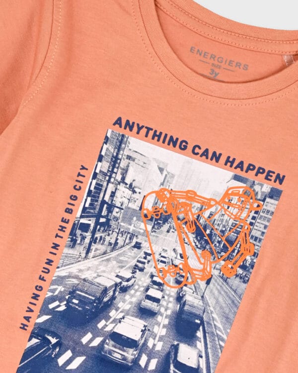 Παιδικό σετ πορτοκαλί-σιελ με σορτς Skate - Image 2