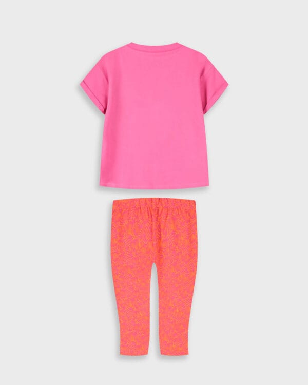 Παιδικό σετ magenta-πορτοκαλι με κολάν capri - Image 3