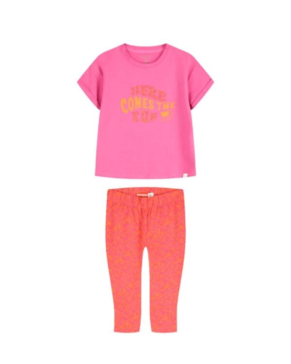 Παιδικό σετ magenta-πορτοκαλι με κολάν capri