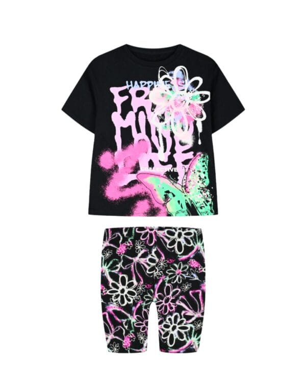 Παιδικό σετ total μαύρο grafiti και κολάν biker