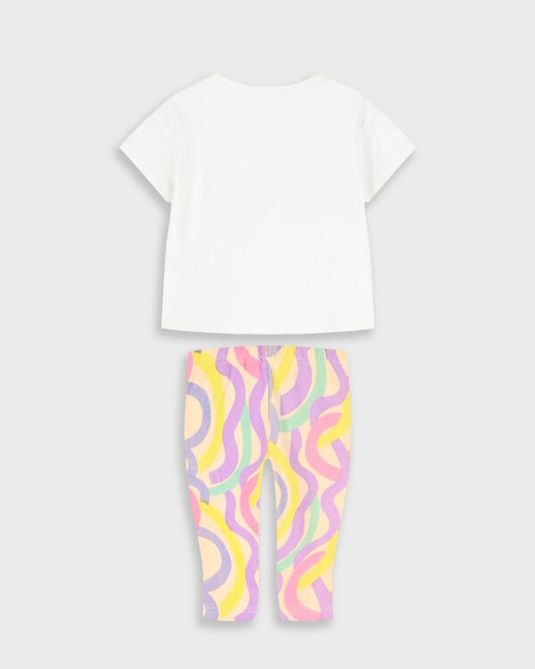 Παιδικό σετ λευκό-πολύχρωμο Ήλιος με κολάν capri - Image 3