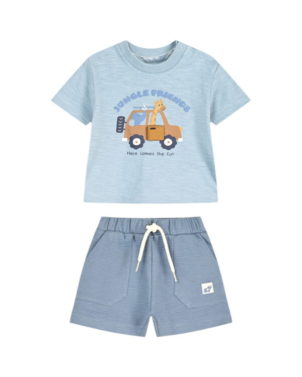 Βρεφικό σετ σιέλ-μπλε Jungle Friends